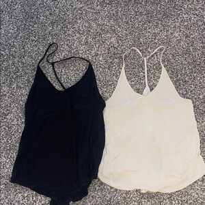 Lululemon 2 pack white and black yoga tie tank tops.